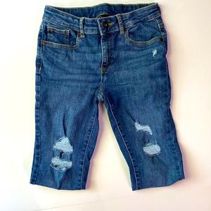 Girls' Distressed Skinny Mid-Rise Jeans - art class Medium Wash - Size 10
